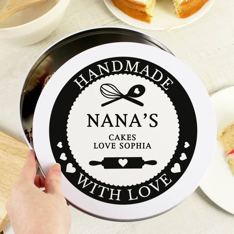 Personalised Hand Made With Love Cake Tin