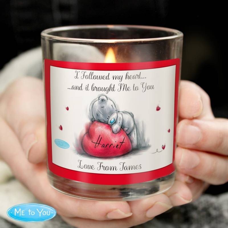 Personalised Me To You Heart Scented Jar Candle