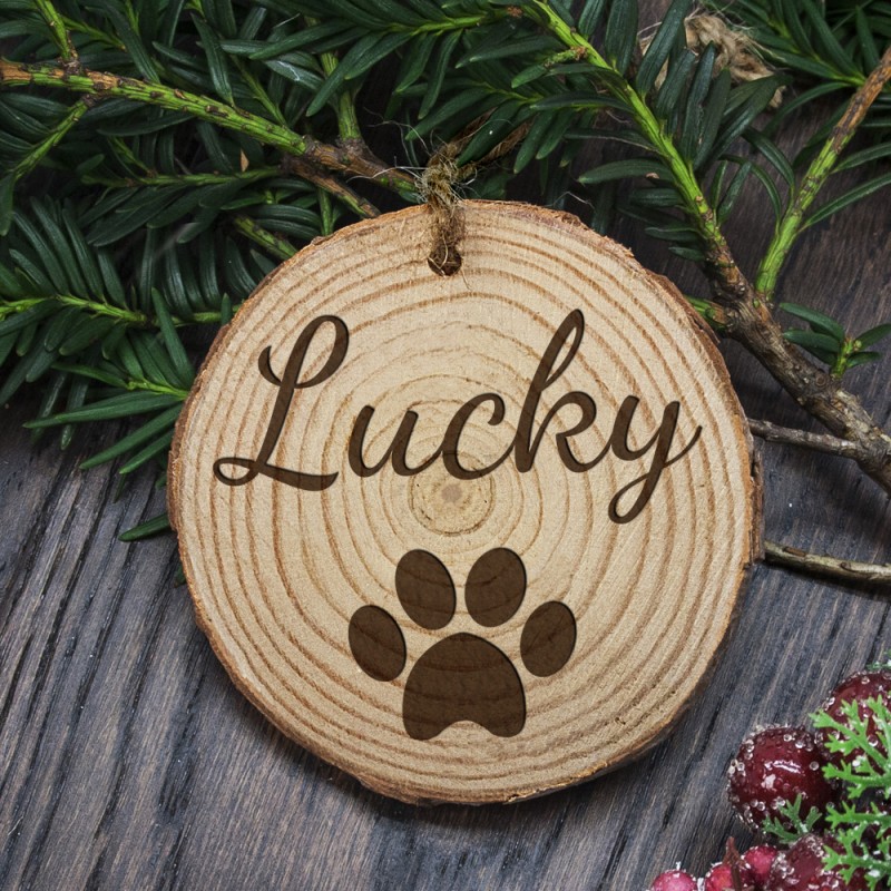 Personalised Engraved Family Dog Christmas Tree Decoration