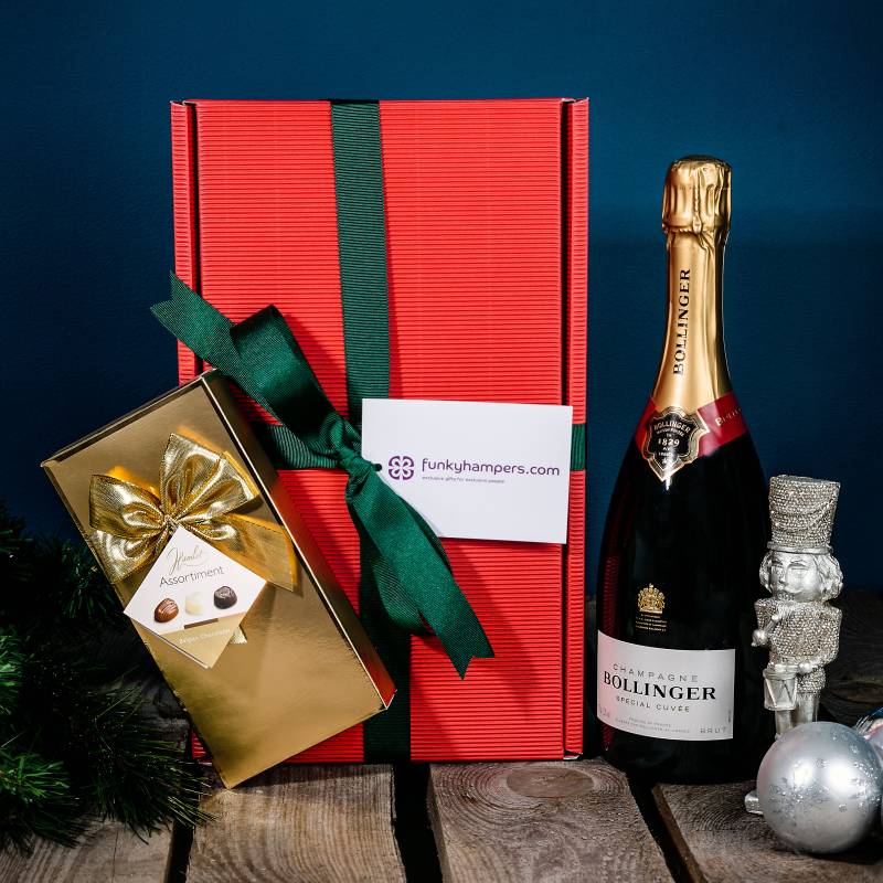 Christmas Bollinger Champagne and Belgian Chocolates Hamper